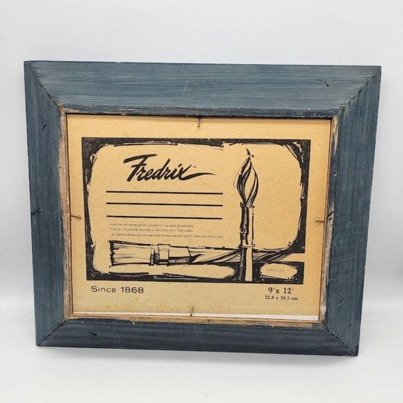 Signed Art Hand Painted Winter Scene Bird Lover Wood Frame Trees Farm Decor Snow - Picture 2 of 10